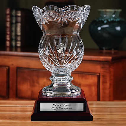 Victory Trophy Cup  Sterling Cut Glass