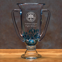 Victory Trophy Cup  Sterling Cut Glass