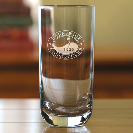 Fairway Tall Beer  Sterling Cut Glass