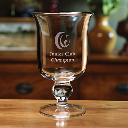 Victory Trophy Cup  Sterling Cut Glass
